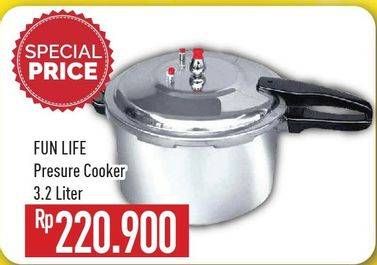 Promo Harga FUN LIFE Pressure Cooker 3200 ml - Hypermart