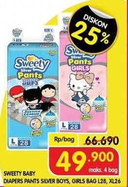 Promo Harga Sweety Silver Pants L28, XL26 26 pcs - Superindo