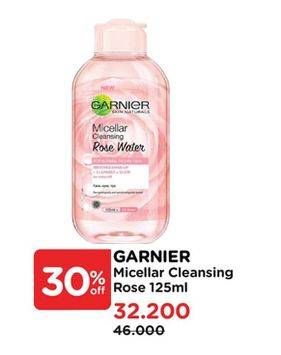 Promo Harga Garnier Micellar Water Rose 125 ml - Watsons
