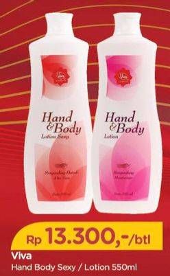 Promo Harga VIVA Hand Body Lotion Sexy, Lotion 550 ml - TIP TOP