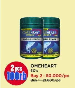 Promo Harga Om3heart Fish Oil Omega 3 60 pcs - Watsons