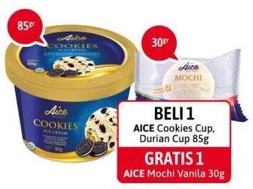 Promo Harga AICE Ice Cream Choco Cookies, Durian 85 gr - Alfamidi