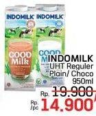 Promo Harga Indomilk Susu UHT Cokelat, Full Cream Plain 950 ml - LotteMart