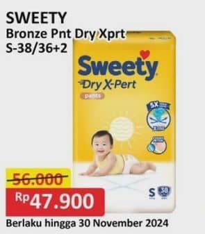 Promo Harga Sweety Bronze Pants Dry X-Pert S36+2 38 pcs - Alfamart