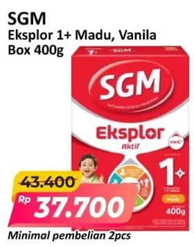 Promo Harga SGM Eksplor 1+ Susu Pertumbuhan Madu, Vanila 400 gr - Alfamart
