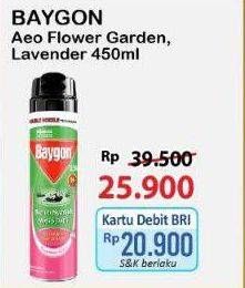 Promo Harga Baygon Insektisida Spray Flower Garden, Silky Lavender 450 ml - Alfamart