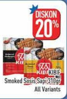 Promo Harga KIBIF Smoked Sosis Sapi All Variants 310 gr - Hypermart