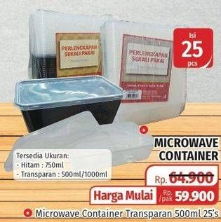 Promo Harga Microwave Container Transparant 25 pcs - Lotte Grosir