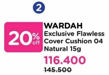 Promo Harga Wardah Exclusive Flawless Cover Cushion 04 Natural  - Watsons