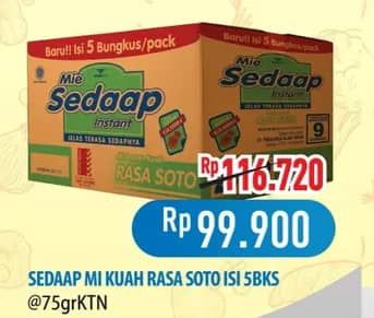 Promo Harga Sedaap Mie Kuah Soto per 40 pcs 75 gr - Hypermart