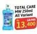 Total Care Mouthwash 250 ml Diskon 29%, Harga Promo Rp13.400, Harga Normal Rp18.900