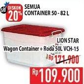 Promo Harga LION STAR Wagon Container + Roda VCH-15 50000 ml - Hypermart