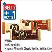Promo Harga WALLS Magnum Almond, Classic, White Almond 80 ml - Hypermart