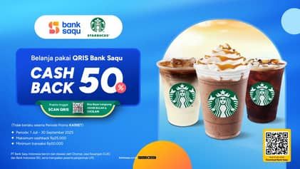 Promo Harga Cashback 50%  - Starbucks