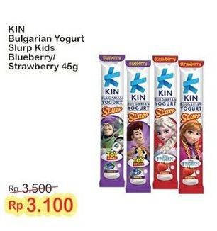Promo Harga KIN Bulgarian Yogurt Slurp Kids Blueberry, Strawberry 45 gr - Indomaret