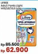 Promo Harga Lifree Popok Celana Tipis & Nyaman Bergerak M10, L8, XL6 6 pcs - Indomaret