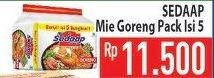 Promo Harga SEDAAP Mie Goreng per 5 pcs 90 gr - Hypermart