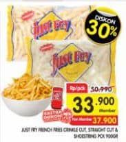 Promo Harga Just Fry French Fries Crinkle Cut, Straight Cut, Shoestrings 900 gr - Superindo