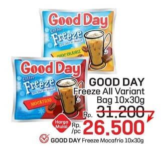 Promo Harga Good Day Coffee Freeze All Variants per 10 sachet 30 gr - LotteMart
