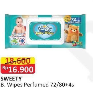 Promo Harga SWEETY Baby Wipes Perfumed Perfumed 72 pcs - Alfamart