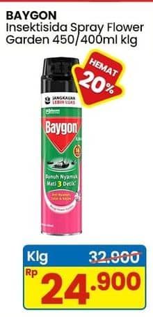 Promo Harga Baygon Insektisida Spray Flower Garden 400 ml - Indomaret