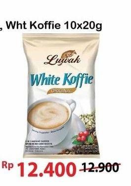 Promo Harga Luwak White Koffie Original per 10 sachet 20 gr - Alfamart