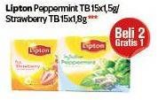 Promo Harga Lipton Yellow Label Tea Peppermint, Stawberry per 15 pcs 1 gr - Carrefour