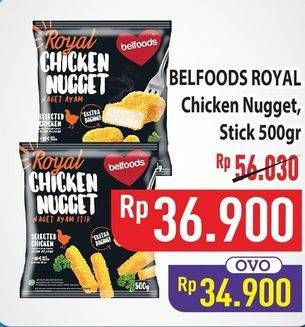 Promo Harga Belfoods Royal Nugget Chicken Nugget Stick 500 gr - Hypermart