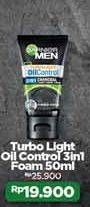 Promo Harga GARNIER MEN Turbo Light Oil Control Facial Foam 3in1 Charcoal 50 ml - Alfamidi
