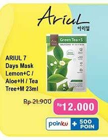 Promo Harga Ariul Face Mask Lemon + C, Aloe + H, Tea Tree + M 23 ml - Indomaret