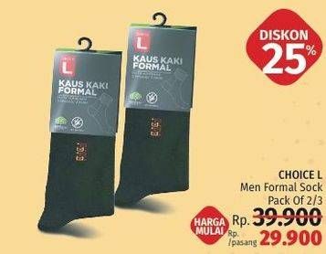 Promo Harga CHOICE L Men Formal Kaos Kaki  - LotteMart