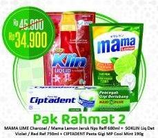 Pak Rahmat 2 (Mama Lime Cairan Pencuci Piring + So Klin Liquid Detergent + Ciptadent Pasta Gigi)