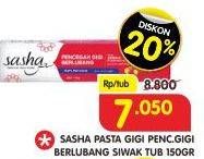 Promo Harga SASHA Toothpaste Pencegah Gigi Berlubang, Siwak 150 gr - Superindo