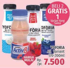 Promo Harga YOFORIA Yoghurt All Variants  - LotteMart