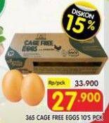 Promo Harga 365 Cage Free Eggs 10 pcs - Superindo