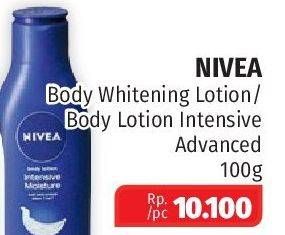 Promo Harga NIVEA Body Lotion Whitening, Intensive Moisture 100 ml - Lotte Grosir