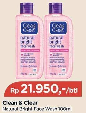 Promo Harga Clean & Clear Facial Wash Natural Bright 100 ml - TIP TOP