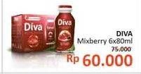 Promo Harga DIVA Minuman Collagen High Vit. E Mix Berries 80 Ml 6 pcs - Alfamidi