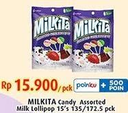 Promo Harga MILKITA Milk Lollipop Assorted 172 gr - Indomaret