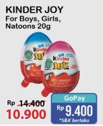 Promo Harga Kinder Joy Chocolate Crispy Boys, Girls, Natoons 20 gr - Alfamart