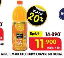 Promo Harga Minute Maid Juice Pulpy Orange 1000 ml - Superindo