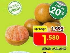 Promo Harga Jeruk Malang per 100 gr - Superindo