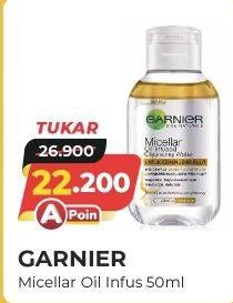 Promo Harga GARNIER Micellar Water Oil-Infused 50 ml - Alfamart