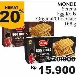 Promo Harga MONDE Serena Egg Roll Original, Chocolate 168 gr - Giant