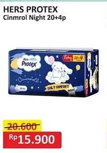 Promo Harga Hers Protex Comfort Night Wing 30cm, Wing 35cm 24 pcs - Alfamart