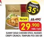 Promo Harga SUNNY GOLD Chicken Tempura, Nugget, Crispy Cruch Pck 500 g  - Superindo