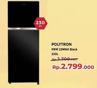 Promo Harga Polytron PRW 23MNX Kulkas 2 Pintu Belleza Jumbo  - Yogya