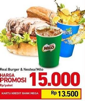 Promo Harga Burger + Nestea/ Milo  - Carrefour