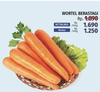 Promo Harga Wortel Berastagi per 100 gr - LotteMart