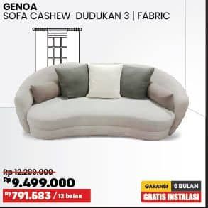 Promo Harga Courts Genoa Sofa Cashew Dudukan 3+1 Fabric  - COURTS